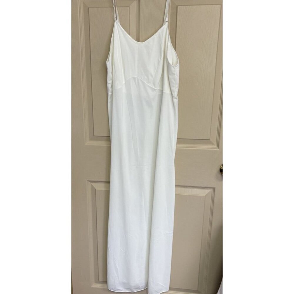 Vintage JC Penney Floor Length White Ivory Slip Dress Size 38 - Picture 2 of 7